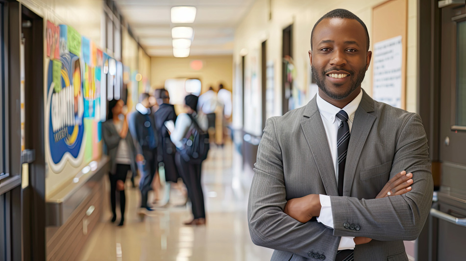 male with arms crossed - learning organization education